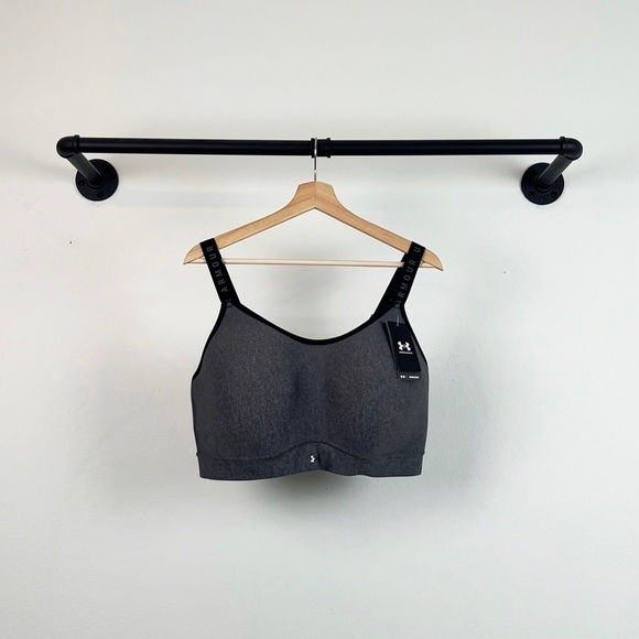 NWT Under Armour UA Infinity High Cross Back Sports Bra Grey - Picture 4 of 7